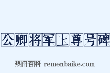 公卿将军上尊号碑是什么意思的图片